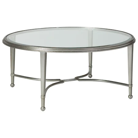 Sangiovese Round Cocktail Table with Glass Top